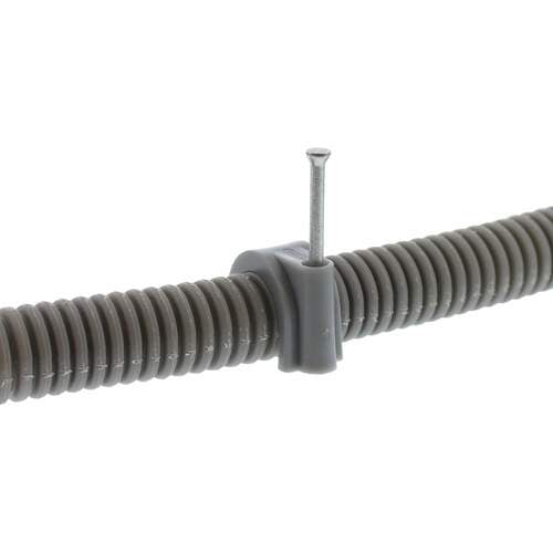 Mepac spijkerclip voor flexbuis op hout en in sleuven 16-19 mm grijs