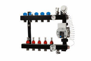 In-line verdeler 5-groeps met pomp WILO Para, aansl.1/2"M.IN