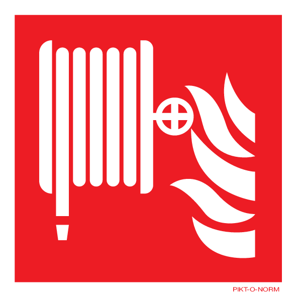 BORD PICTO HASPEL MET VLAMMEN 100x100 FOND ROOD/AFB. WIT
