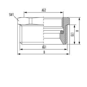 Reductie buitendraad G3/4 x M22 x 1,5, met O-ring afdichting in de bin