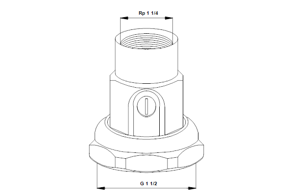 Union Set with ball valve G½"x1¼" f. threaded brass/bronze