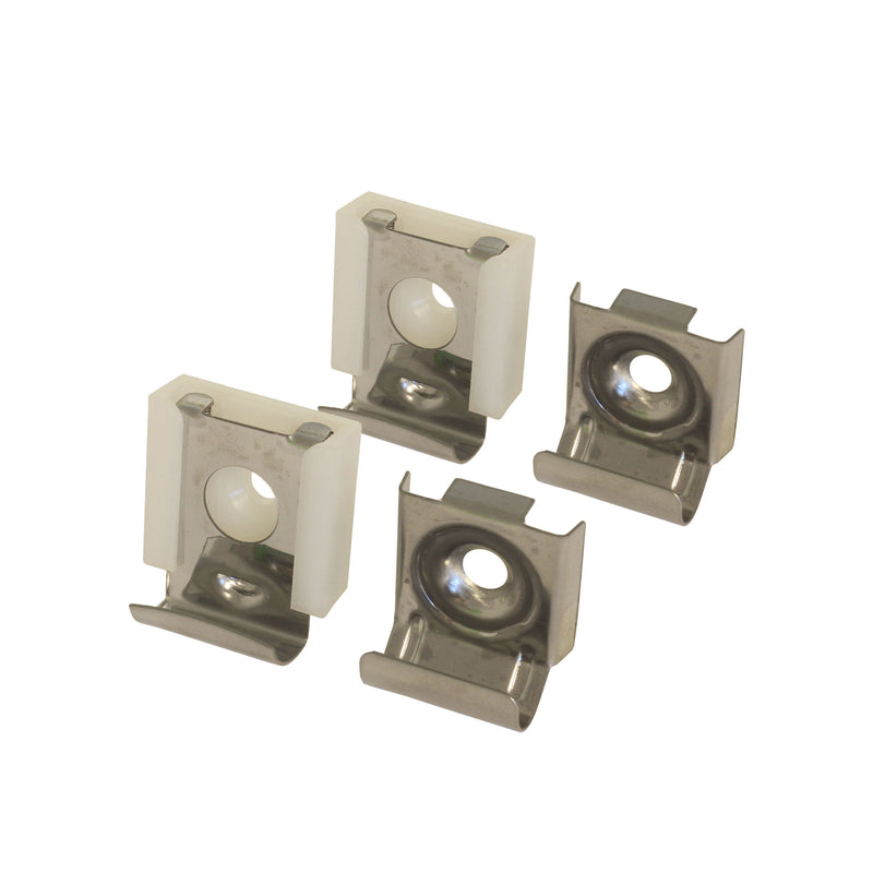 Spiegelklemmen 4 voudig rvs, licht model, + B6 plug