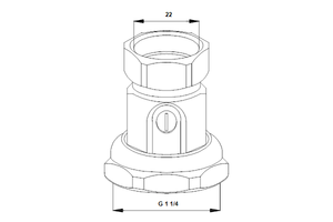 Compression fitting m. G1¼"x 22mm brass/bronze