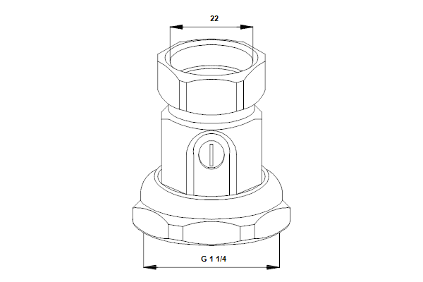 Compression fitting m. G1¼"x 22mm brass/bronze