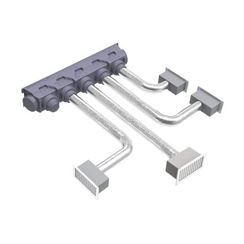 Aldes Ronde Twisted 850 af-/toevoer designrooster voor plafond van stucplaten Ø200/250 mm RAL9003