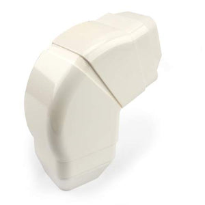 Canalplast platte verstelbare buiten bocht 45-135° CPV70 Zuiverwit RAL9010