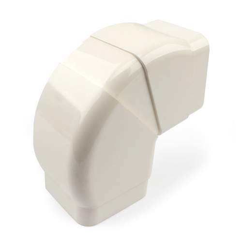 Canalplast platte verstelbare buiten bocht 45-135° CPV90 Zuiverwit RAL9010