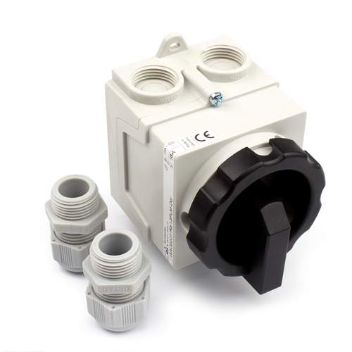 Sontheimer werkschakelaar compact 3-polig 25A IP65 incl. 2x M20 wartels