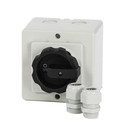 Sontheimer werkschakelaar small 4-polig 25A IP65 incl. 2x M20 wartels