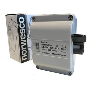 Norwesco werkschakelaar 4-polig 25A IP65 (M25)