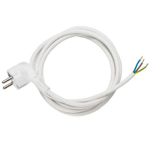 Universeel haakse randaarde stekker haaks met aansluitsnoer 3x 1 mm l=2m wit