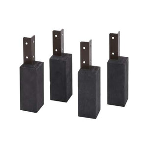 Evolar wood-look feet, charcoal gray, h=100 mm (set of 4)