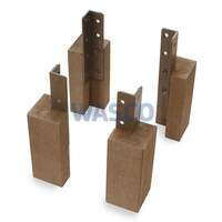 Evolar houtlook opstelvoetjes houtlook teak h=100 mm (set a 4 stuks)
