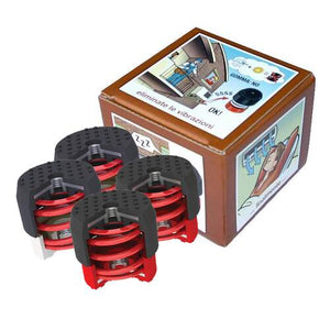 Soleco trillingsdemperset Bruin 70-120kg M8&nbsp; (2x Wit + 2x Rood)
