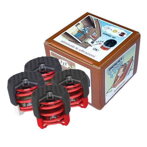 Soleco trillingsdemperset Bruin 70-120kg M8&nbsp; (2x Wit + 2x Rood)