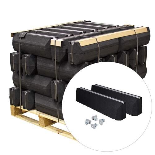 AircoBase verhoogde opstellingsbalk recycled 1000 mm rubberen dempers incl. bevestiging M8 x 40 mm (pallet a 9 sets)