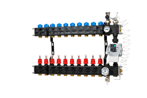 VTE composite underfloor heating manifold with pump Wilo Para 10-group