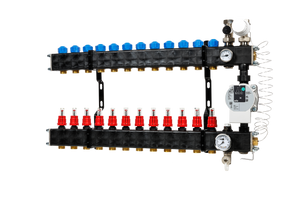 VTE composite underfloor heating manifold with pump Wilo Para 12-group