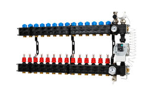 VTE composite underfloor heating manifold with pump Wilo Para 14-group
