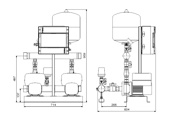 Drukverhogingsinstallatie Hydro Multi-E 2CME 5-3 U1 A-A-AD-M GNL