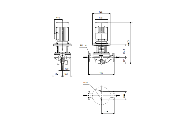 Inlinepomp TP 100-120/2-AI-F-A-BQQE 2.2kW 400D 50Hz