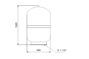 Drukvat GT-D-300 PN10 G1 V, verticaal, verticaal, dubbel diaphragma