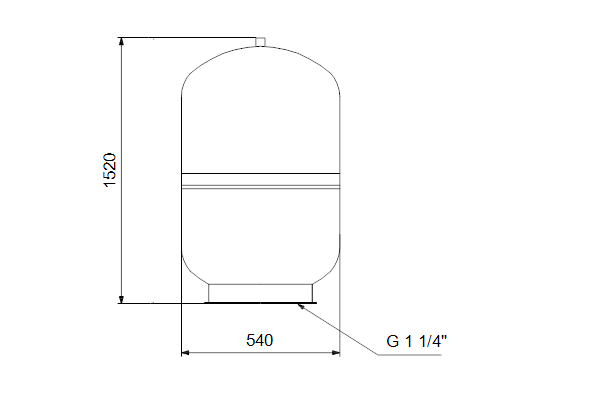 Drukvat GT-D-300 PN10 G1 V, verticaal, verticaal, dubbel diaphragma