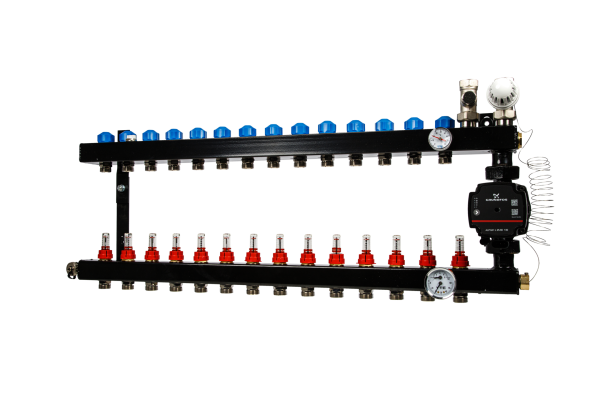 In-line verd. 14-gr. e.c, Grundfos UPM3 aansl. 3/4"inreg.