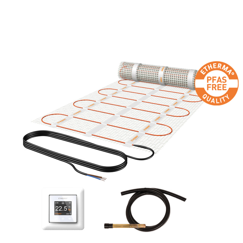 Vloerverwarmingsset 150W/m²,  PFAS vrij, incl. eTOUCH PRO 2.0m²,