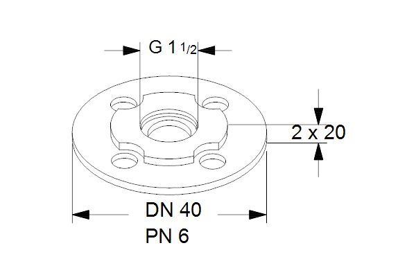 Adaptor A17 1 1/2"XDN 40 PN 6
