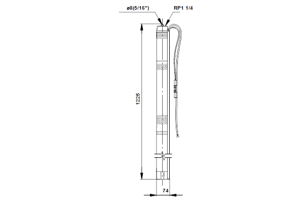 Bronpomp SQF 1.2-2 MSF3 Rp1¼ cpl. 1.4 kW AC1x90-240V/DC30-300V