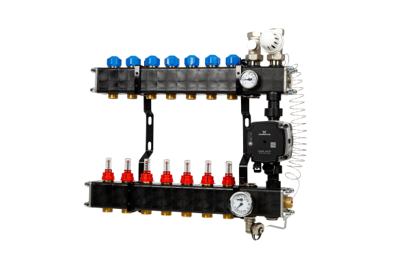 VTE composiet vloerverwarming verdeler  pomp Grundfos UPM3 7-groeps
