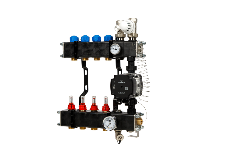 VTE composiet vloerverwarming verdeler  pomp Grundfos UPM3 4-groeps