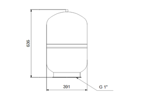Drukvat GT-H-60 PN10 G1 V, verticaal, diaphragma