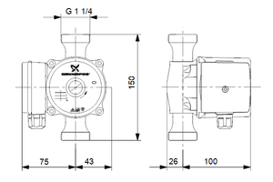 Tapwater circulatiepomp UP 20-30N 150 1X230V 50Hz
