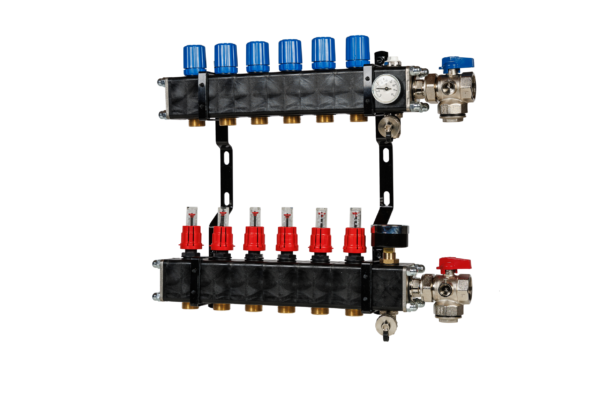 VTE open composiet vloerverwarming verdeler 6-groeps