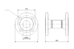 Adapter DN 40 PN16 190