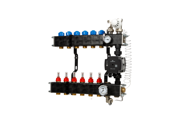 VTE composiet vloerverwarming verdeler  pomp Grundfos UPM3 6-groeps