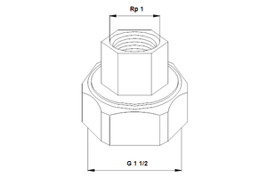 Koppelingset GIJ G1 1/2xRp1 CI FZG