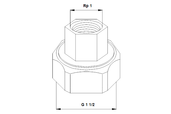 Koppelingset GIJ G1 1/2xRp1 CI FZG