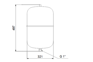 Drukvat GT-H-35 PN10 G1", verticaal, verticaal, diaphragma