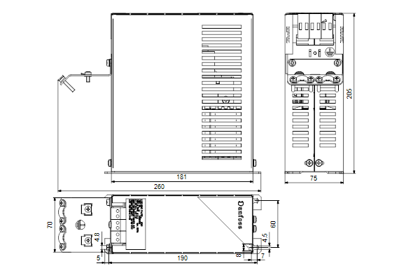 Outputfilter Sinewave 200-500V IP20 2,5/2,5/2/2A