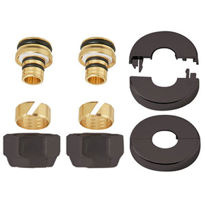 Ovus aansl.set 16x2mm VPE alu-inlage+mat zwarte rozetten