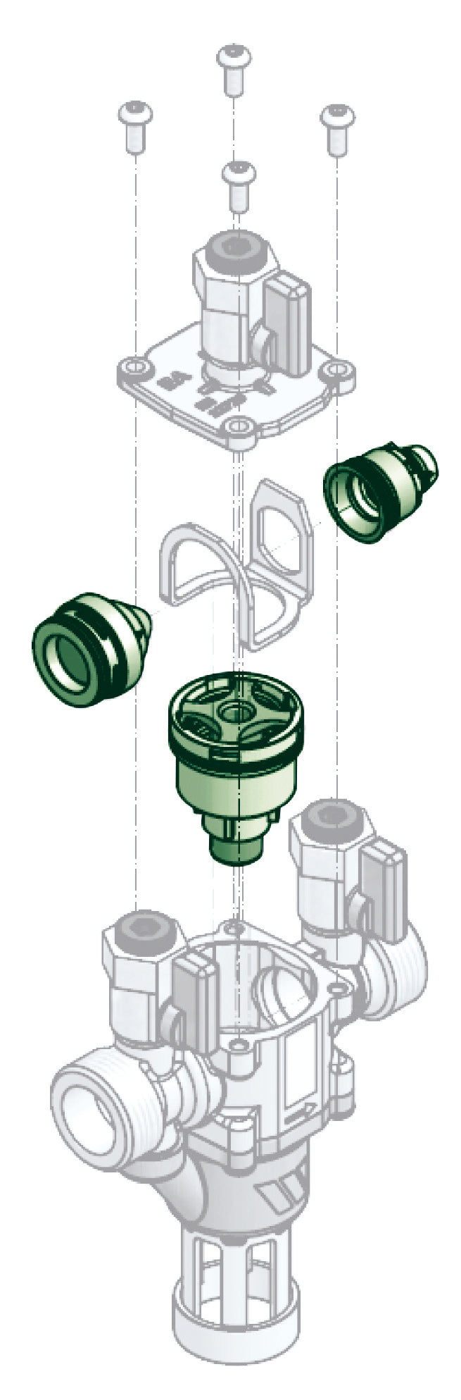 Set met Ontlastklep&O-ring Deksel&Bout M10 Terugstroom BA BM DN15-20