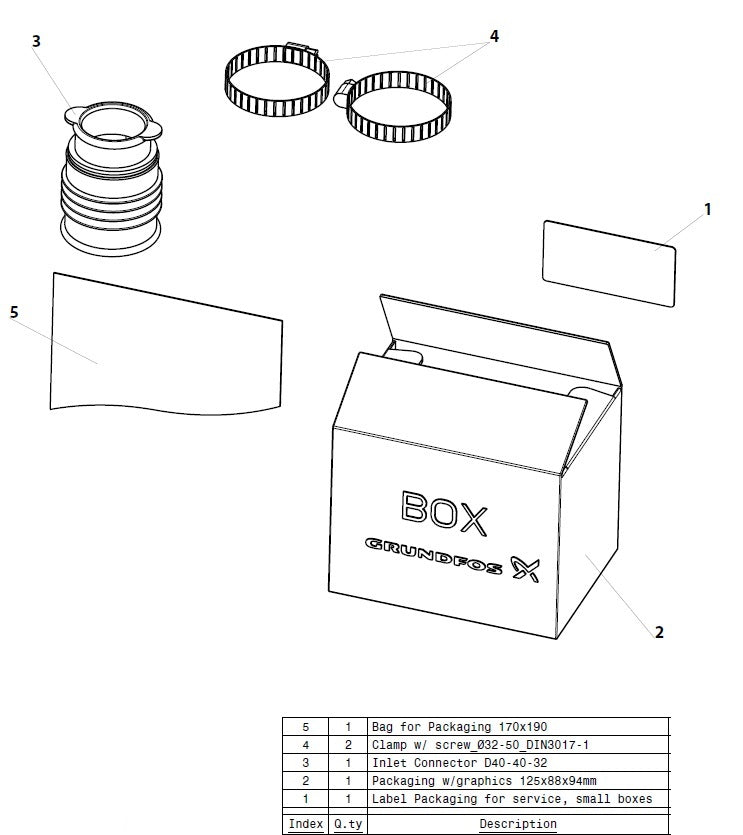 Second inlet set D40/40/32 for D-2