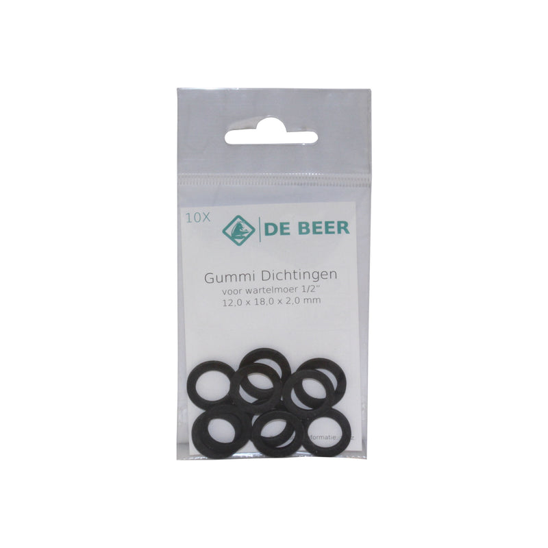 BEER 10x Gummi-ring 16x24x2 mm 3/4", zwart TPE