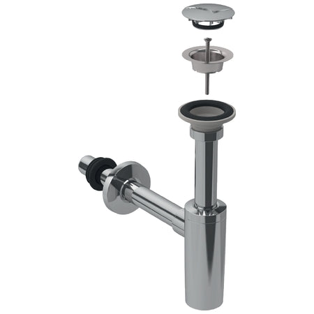 Geberit wastafelsifon met plug d32 G1 1/4" glanschr.