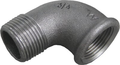 ZWARTE FITTING KNIE 90° NR 92 3/4" x 1/2"MF