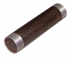 ZWARTE BUISNIPPEL   1/2"MM X 200 MM LANG