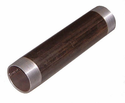 ZWARTE BUISNIPPEL   1/2"MM X 200 MM LANG